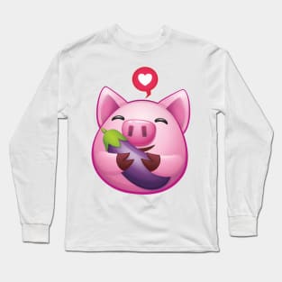 Eggplant Piggy Long Sleeve T-Shirt